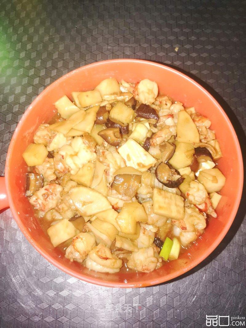 香菇冬笋爆红虾
