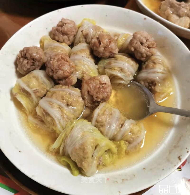 蒸白菜肉卷