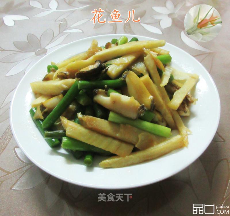 蒜薹鲍鱼炒冬笋