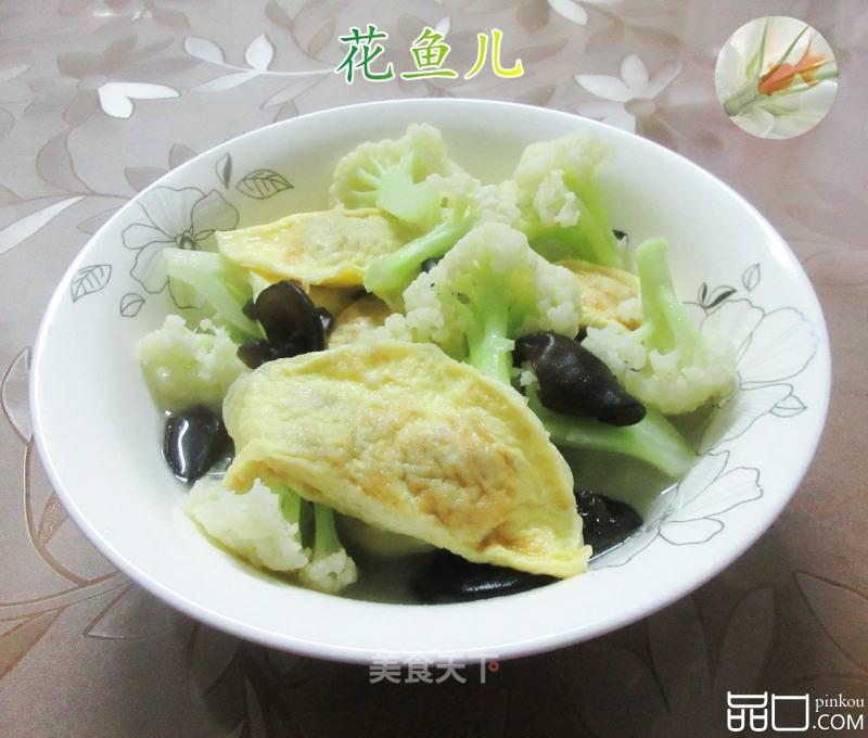 黑木耳蛋饺煮花菜
