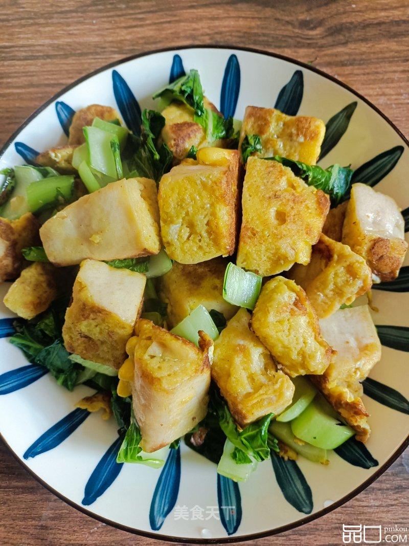 青菜鸡蛋炒馒头