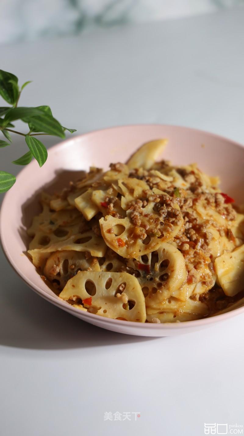 酸甜肉末炒藕片