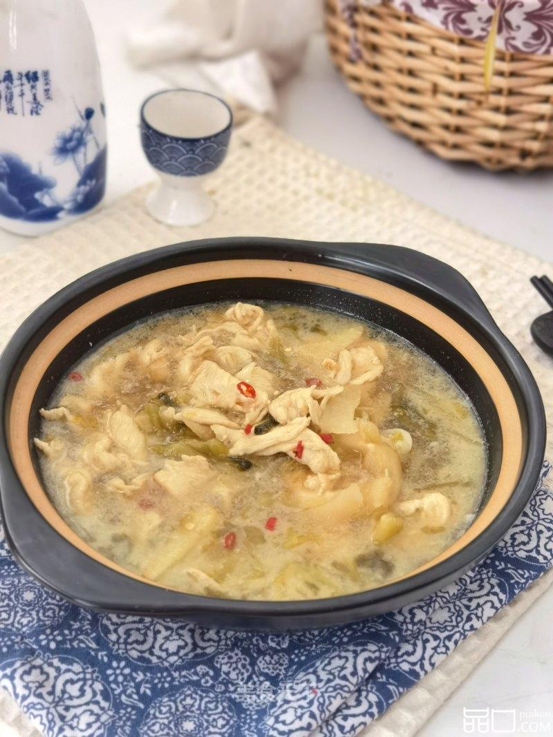 酸菜滑鸡煲