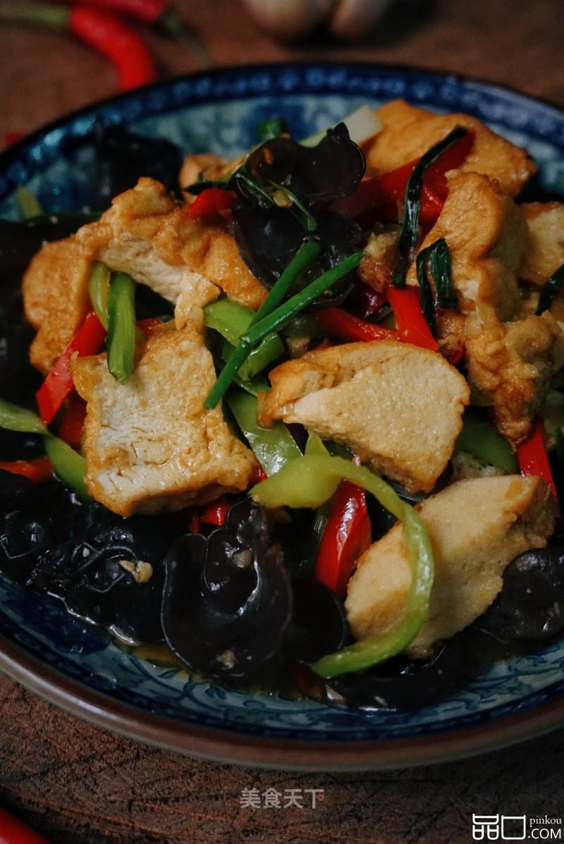 双椒炒油豆腐