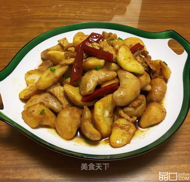 肉片炒菱角