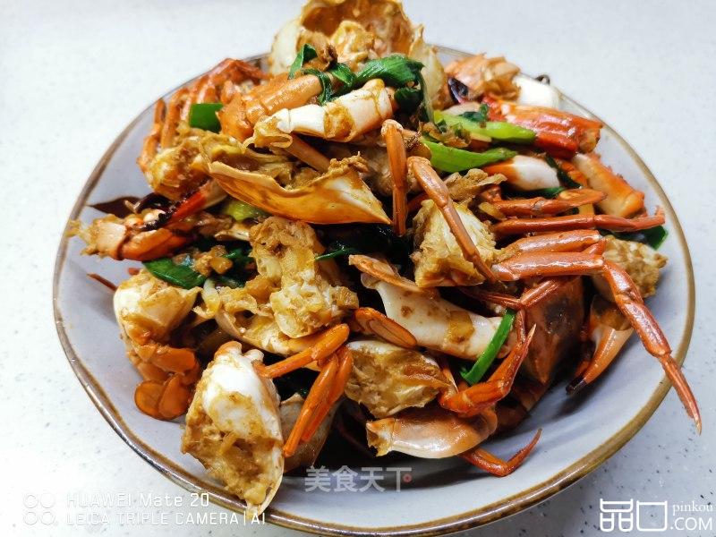 姜葱炒蟹