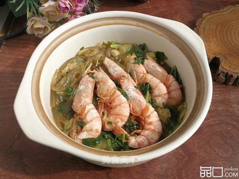 红虾白菜粉丝汤