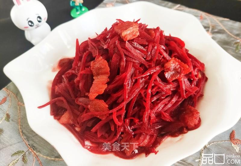 肉片炒紫菜头