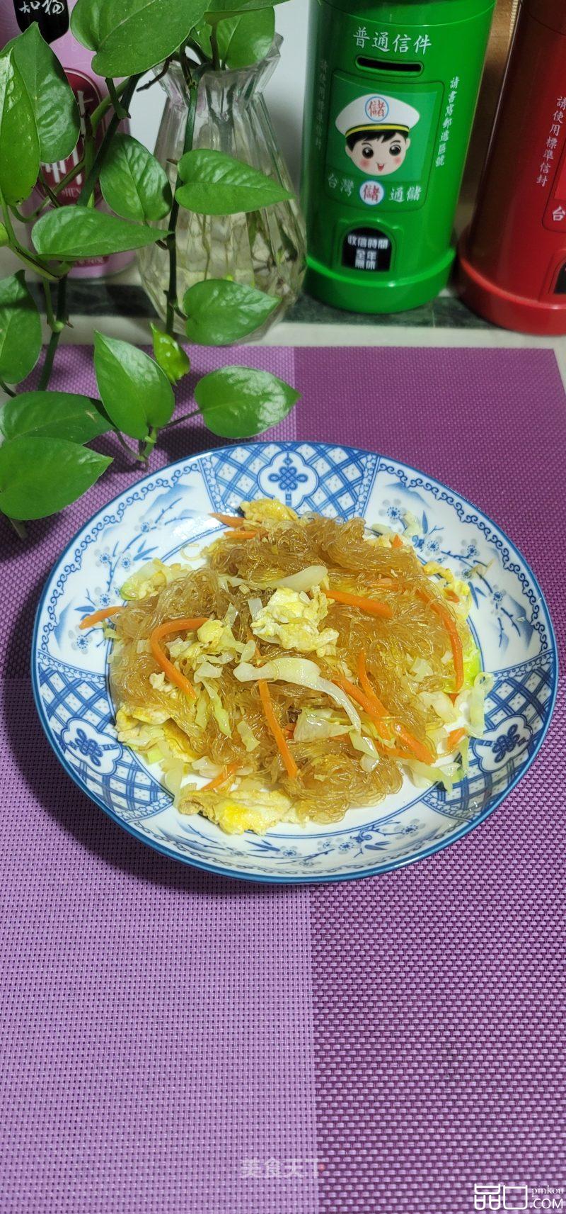 包菜鸡蛋炒粉丝