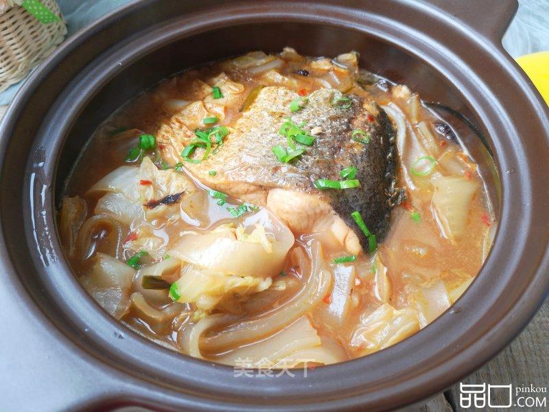 白菜宽粉炖鱼