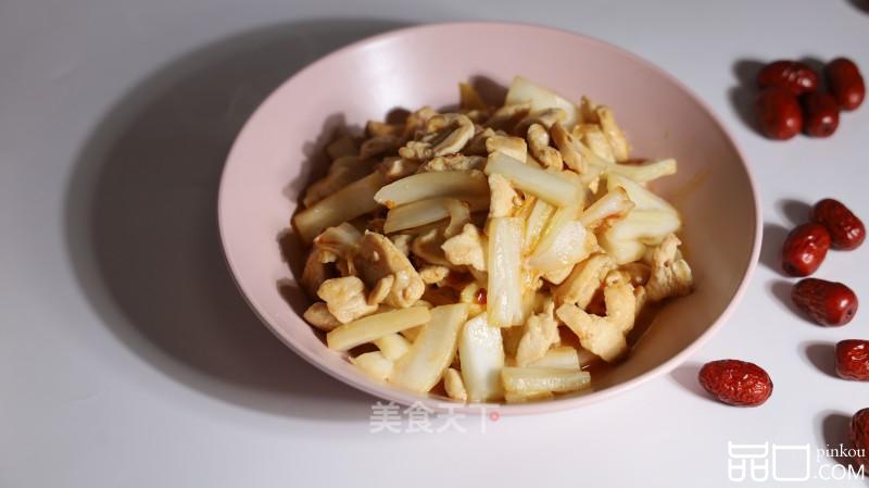 白菜梗炒鸡胸肉