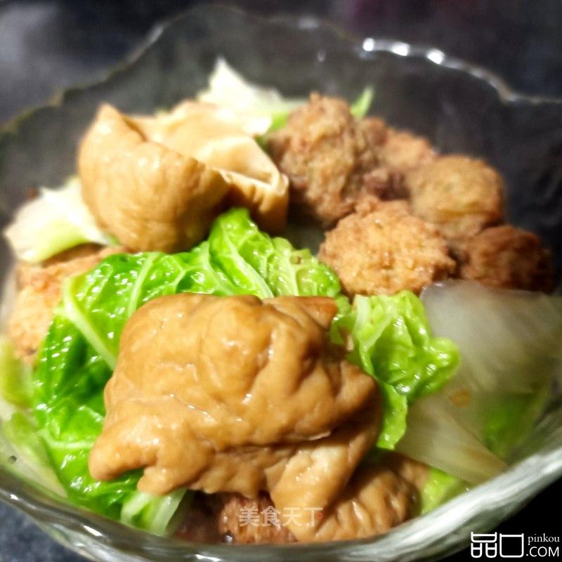 “炖菜”大肠白菜炖萝卜丸子
