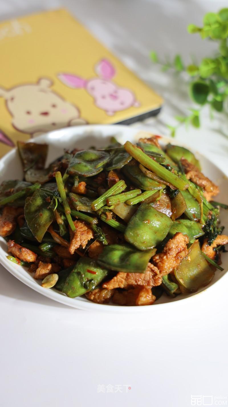 芹菜扁豆炒肉片
