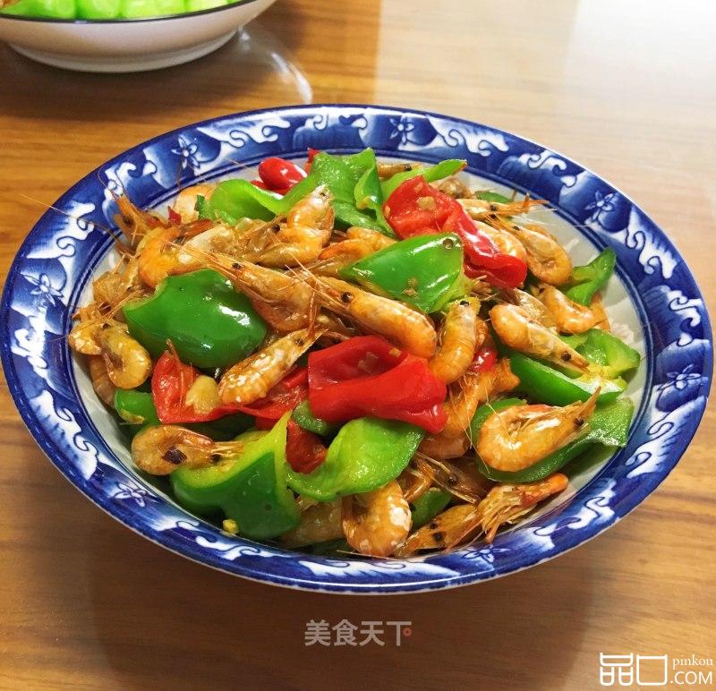 青椒炒河虾