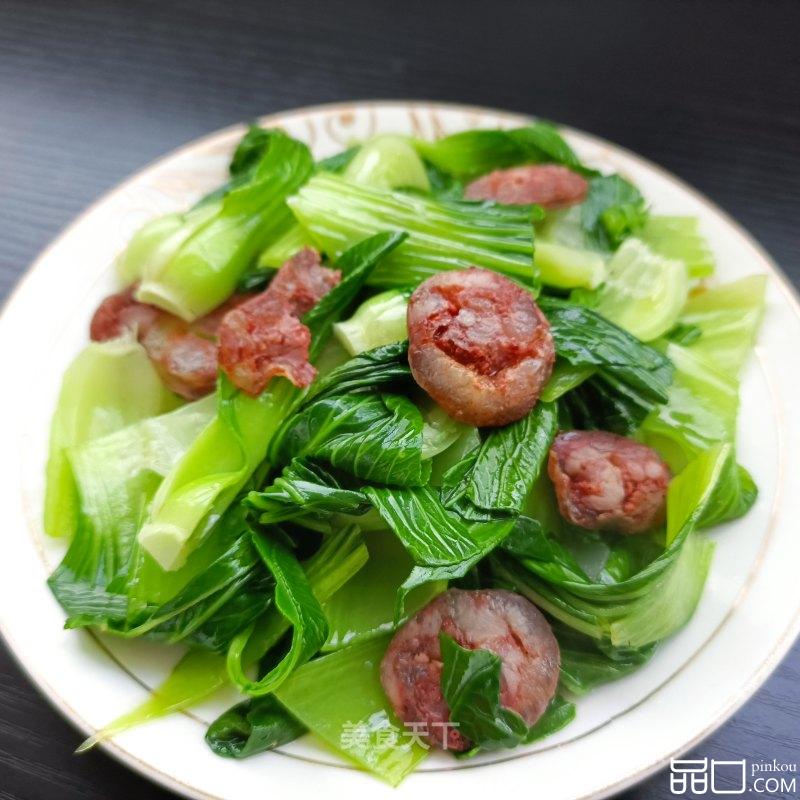 麻辣肠炒油菜