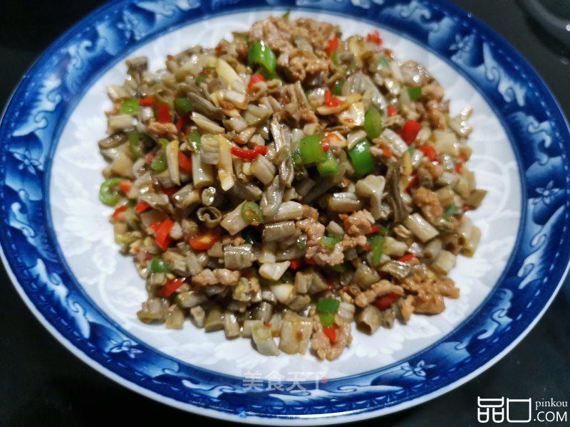 白豆角炒肉末