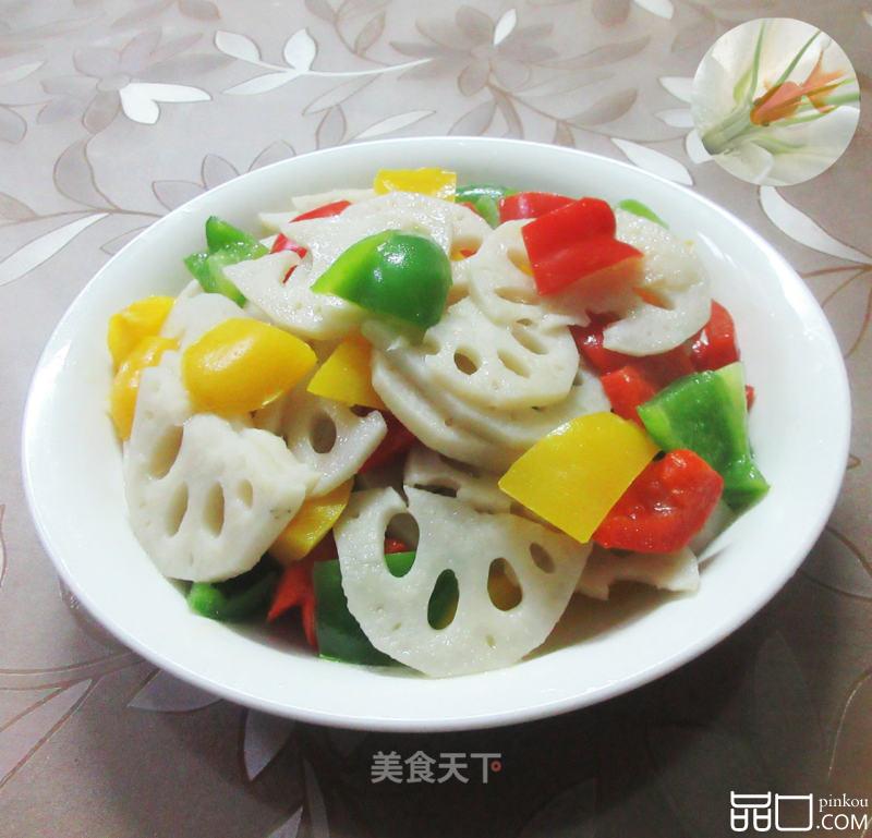 彩椒炒莲藕