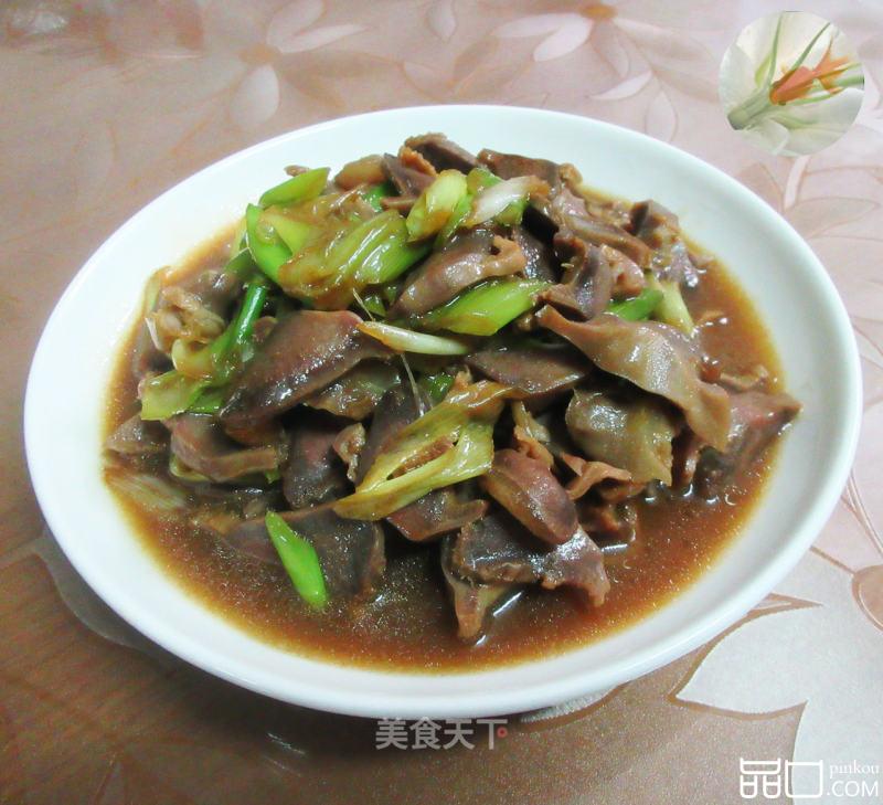 大葱炒鸭胗