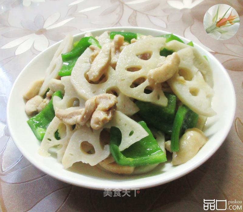 柿子椒鸡腿肉炒莲藕