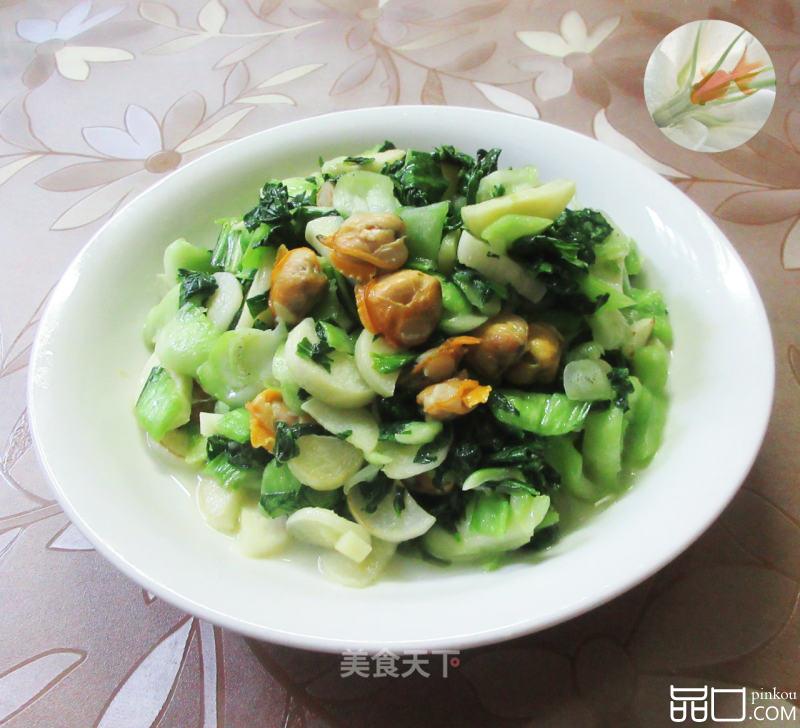 圆蛤肉茭白炒手捏菜
