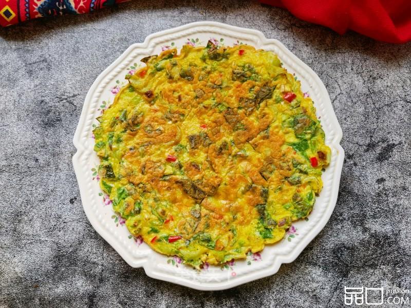 白菜苗鸡蛋煎饼