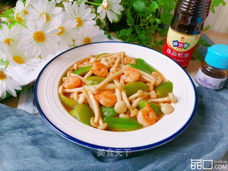 鲜虾丝瓜白玉菇