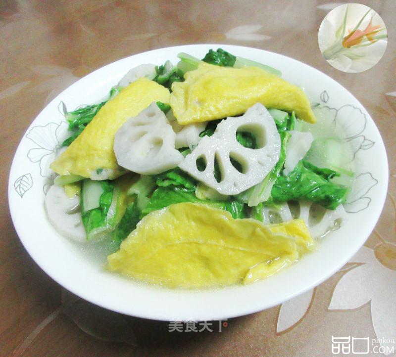 蛋饺莲藕煮毛毛菜