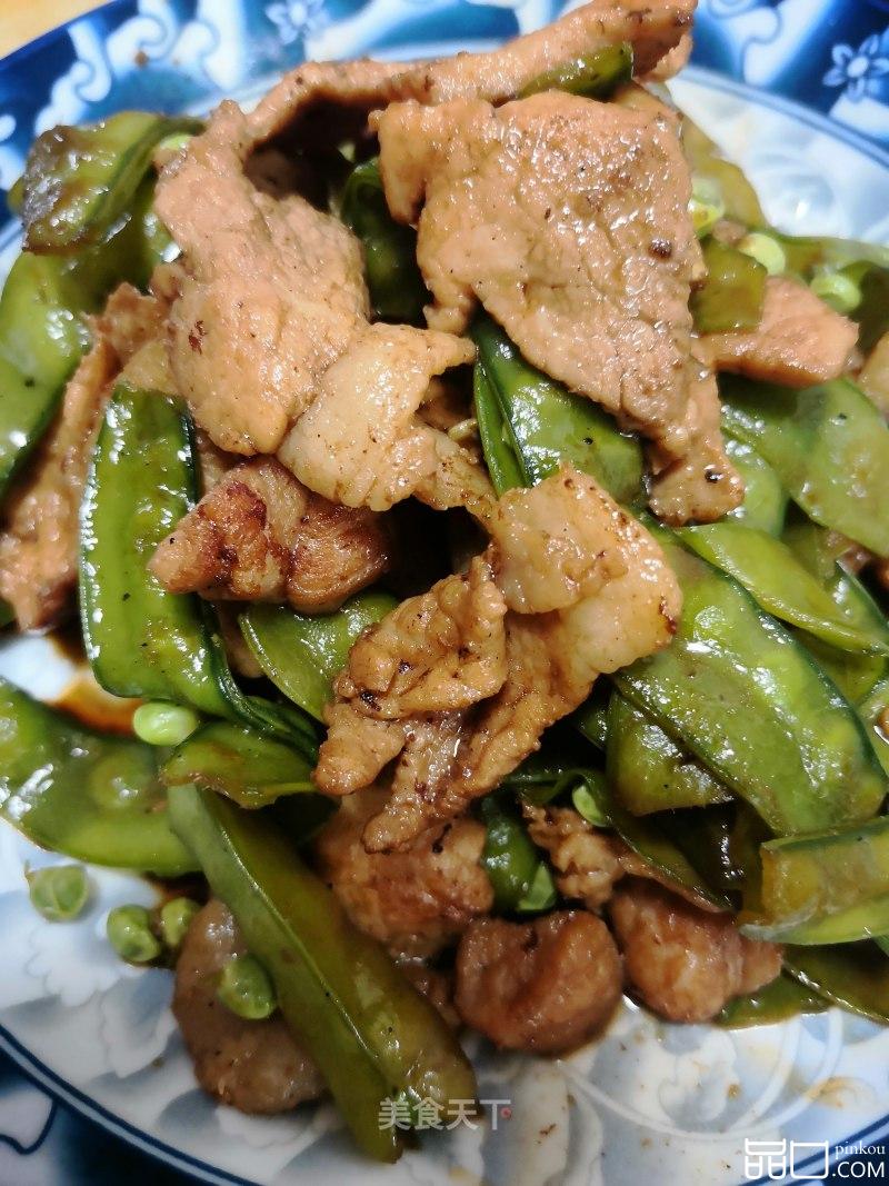 肉片炒荷兰豆