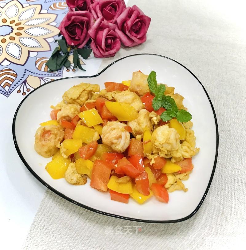 滑蛋虾仁炒彩椒