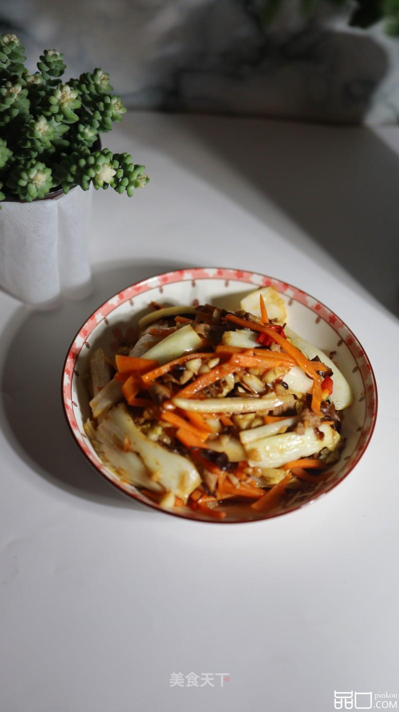 胡萝卜白菜梗炒肉片