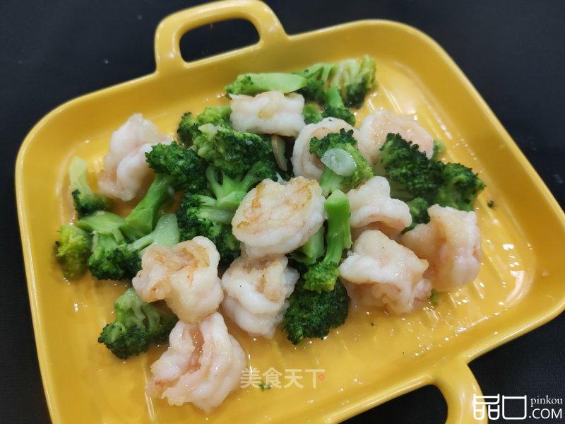 西蓝花炒虾球
