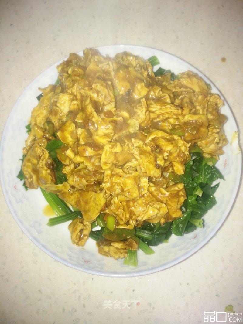 菠菜鸡蛋盖被