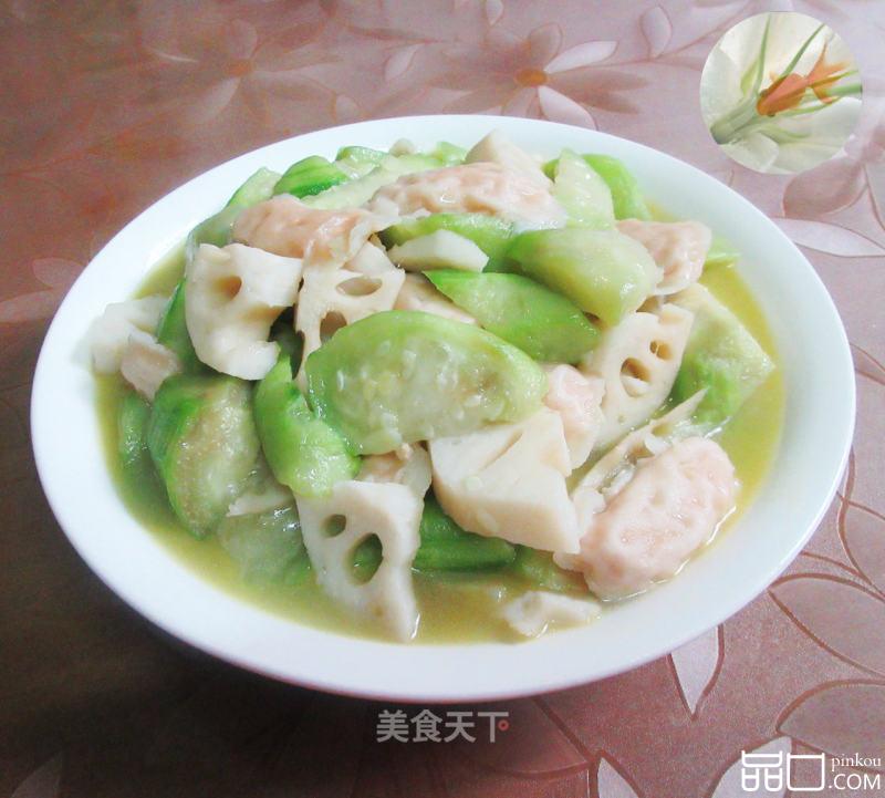 霞迷饺莲藕炒丝瓜