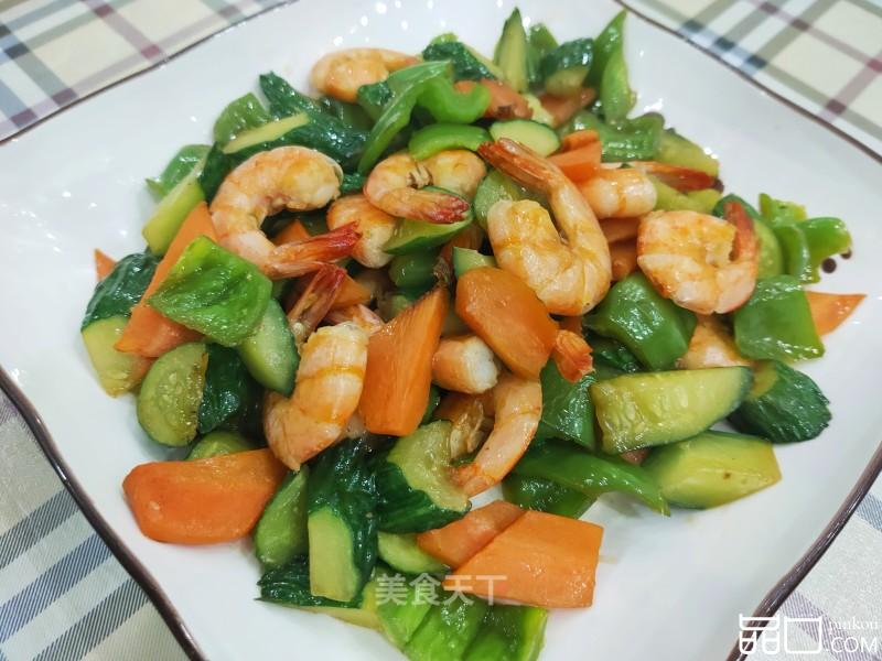 黄瓜青椒炒虾
