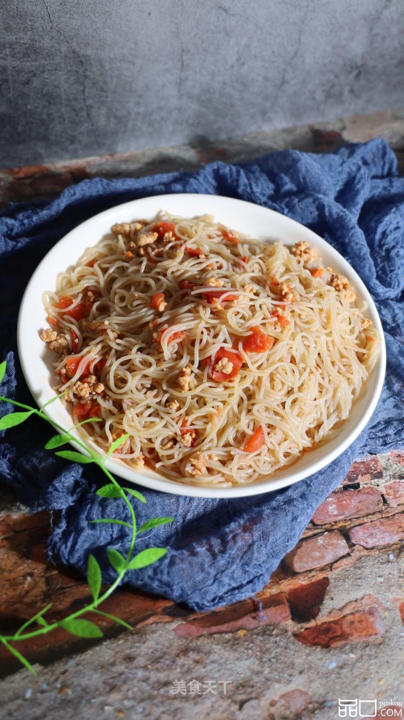 西红柿肉末炒粉条