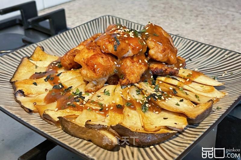 鸡腿菇煎鸡块