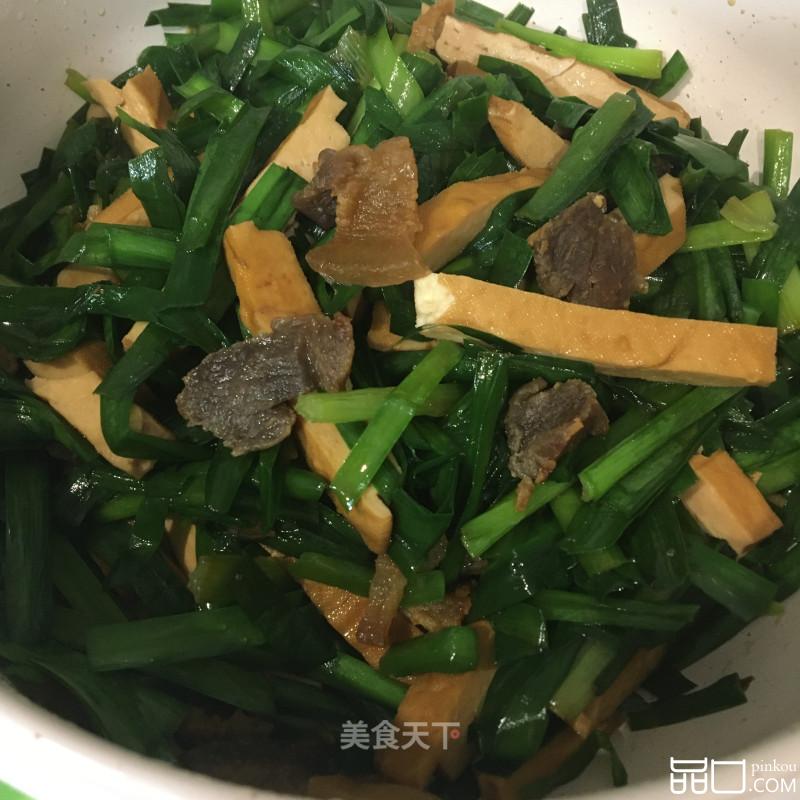肉片香干炒韭菜