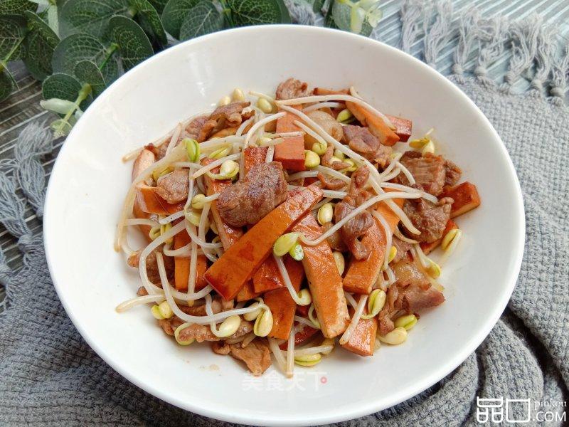 豆芽香干炒肉片