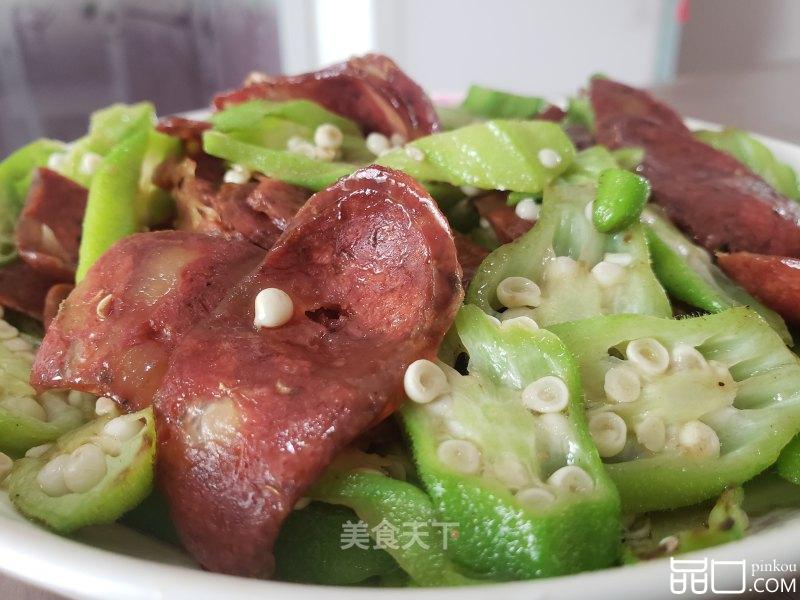 秋葵炒腊肠