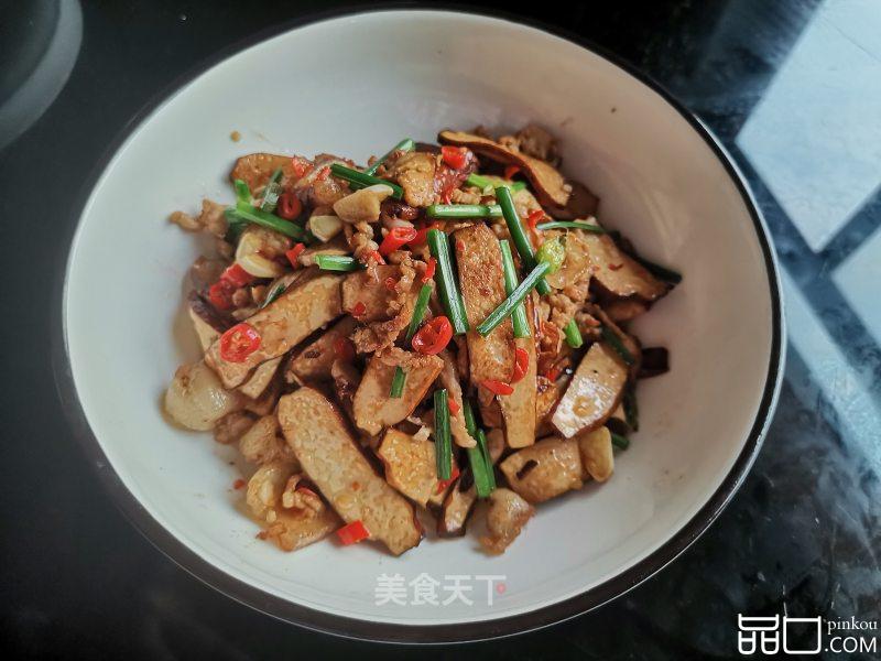 原味香干炒肉丝韭菜花