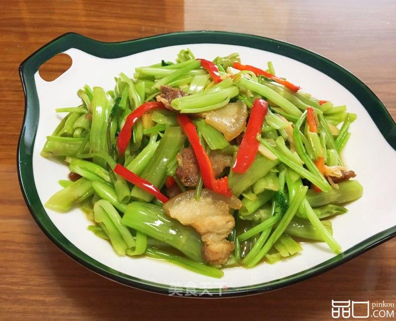 肉片炒空心菜