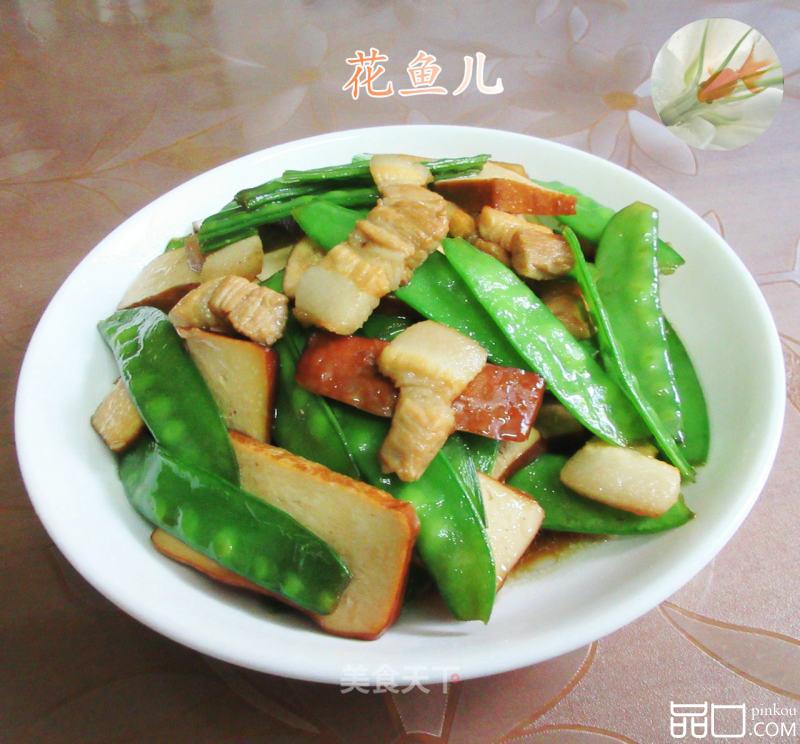 五花肉香干炒荷兰豆
