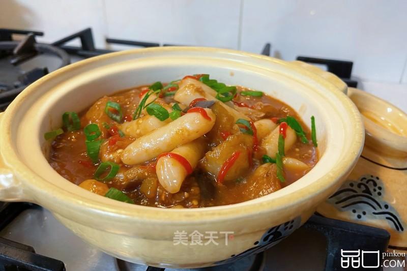 豆酱茄子年糕煲