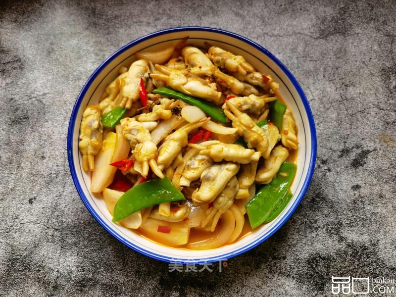 荷兰豆洋葱炒蛏子
