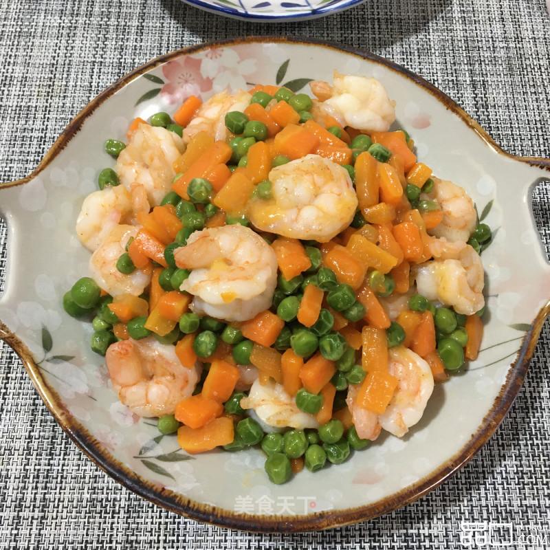 胡萝卜豌豆炒虾仁
