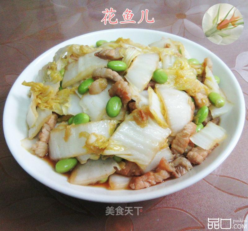 五花肉毛豆炒娃娃菜