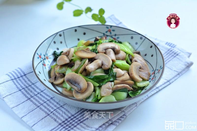 口蘑炒油菜