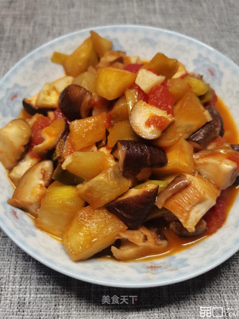 西红柿香菇炒茄子