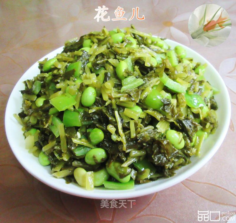 青椒毛豆炒咸菜