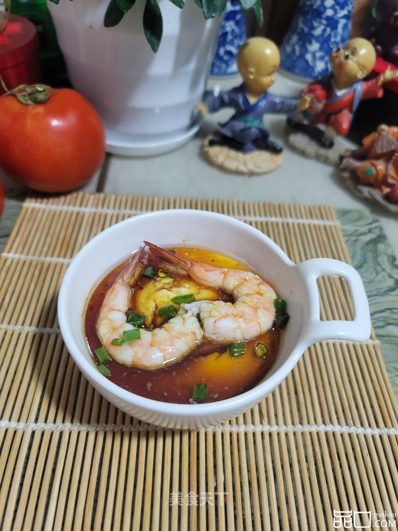 爱心大虾蒸蛋